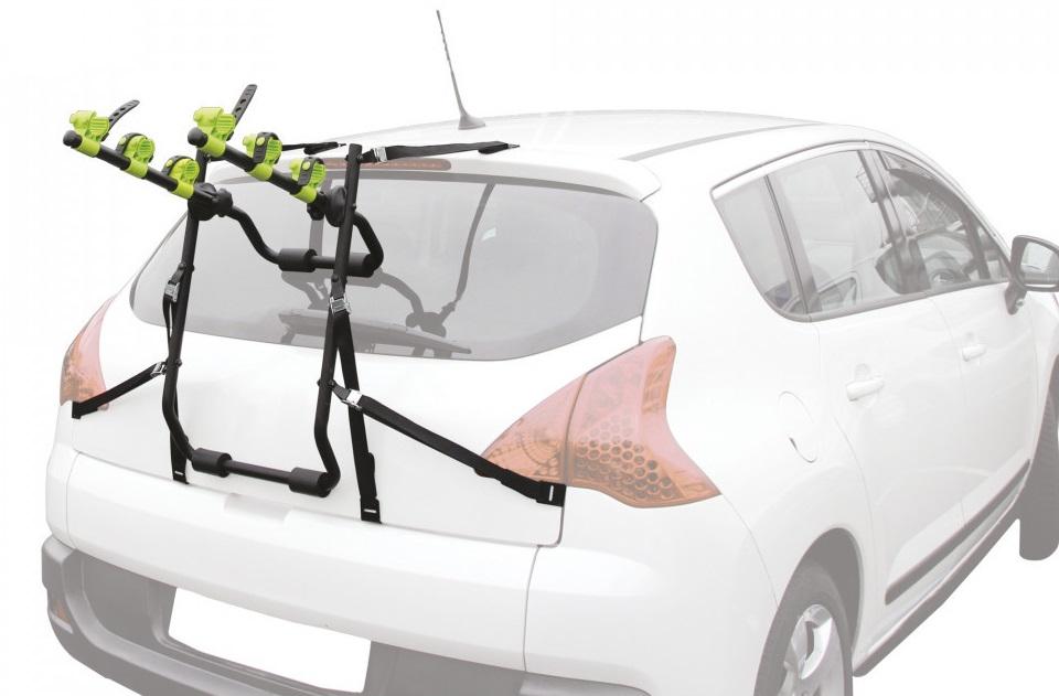 Suport auto pentru 3 biciclete GREEN VALLEY 160256, montare pe hayon, capacitate maximă 45 kg, culoare neagră